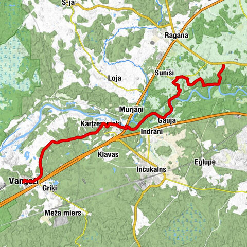 Krimuldas baznīca - Gauja - Rāmkalni - Vangaži