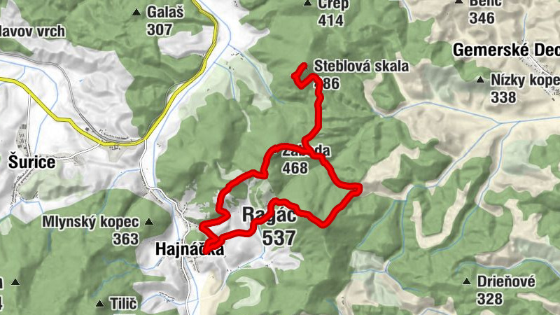 Hajnáčka - Zaboda - Steblová skala - Ragáč