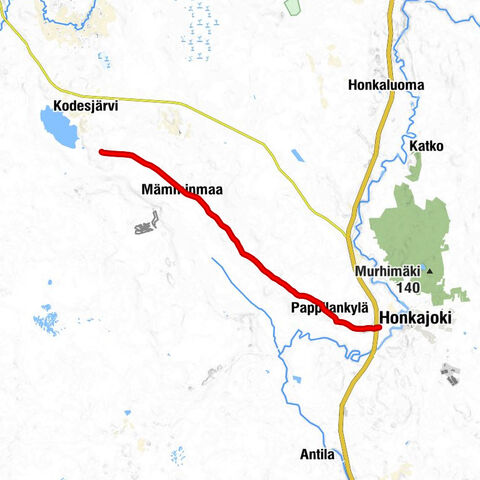 Honkajoki - Pappilankylä - Mäkikylä - Kivikylä