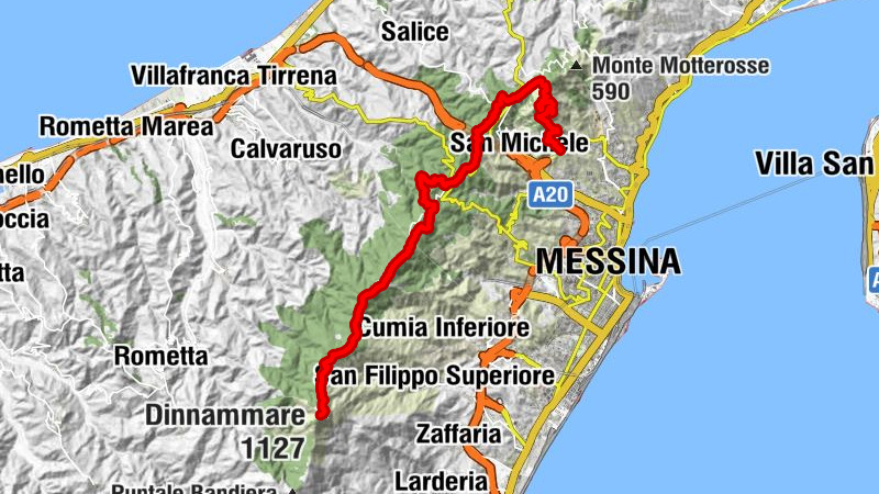 Messina - Pizzo Impegna - Dinnammare - Santuario di Dinnammare