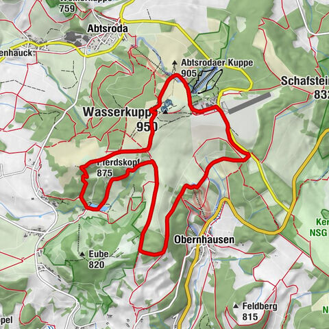 Obernhausen - Wasserkuppe - Lerchenküppel - Pferdskopf