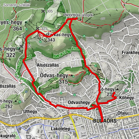 Budaörs - Farkas-hegy - Kálvária-domb - Történelmi belváros