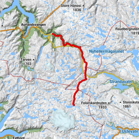 Finsehytta - Geiterygghytta - Steinbergdalen Turisthytte - Vassbygdi