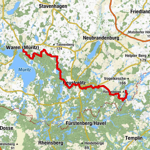 Waren (Müritz) - Warensberg - Buteberg - Feldberg