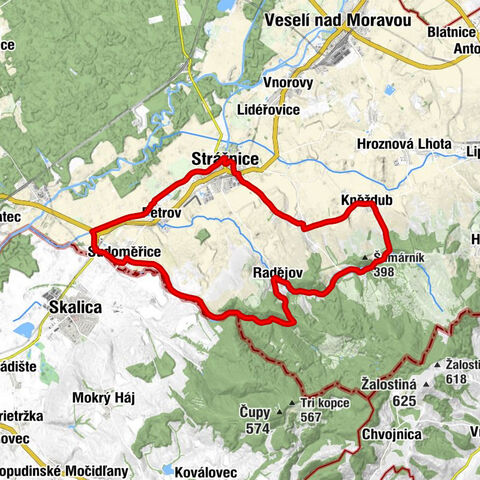 Strážnice - Sudoměřice - Penzion Jana - Mlýnky