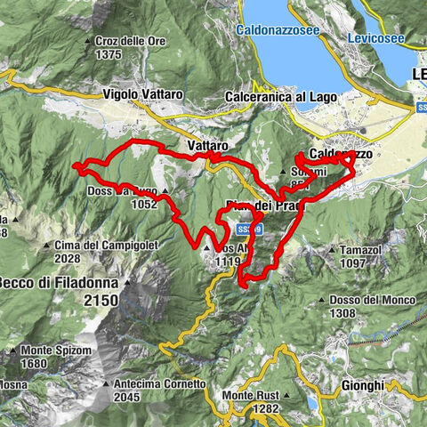 Caldonazzo - chiesa di San Sisto - Malga Faé -Malga Doss del Bue - Chiesa del Sacro Cuore dei Campregheri