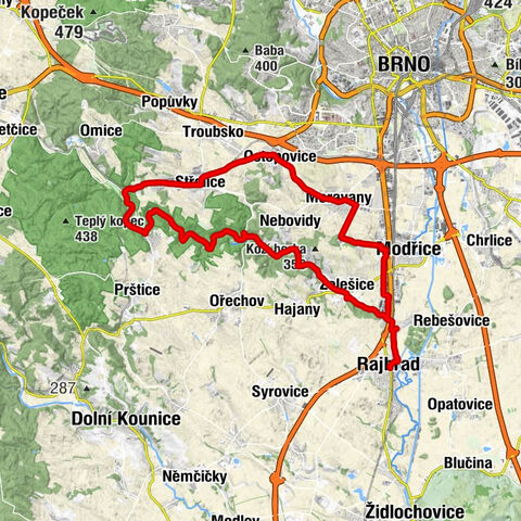 Rajhrad - Modřice - Moravany - svatý Jan Křtitel