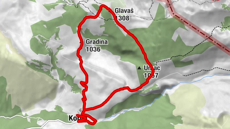 Planinarska kuča Orlovac - Korita - Gradina - Glavaš