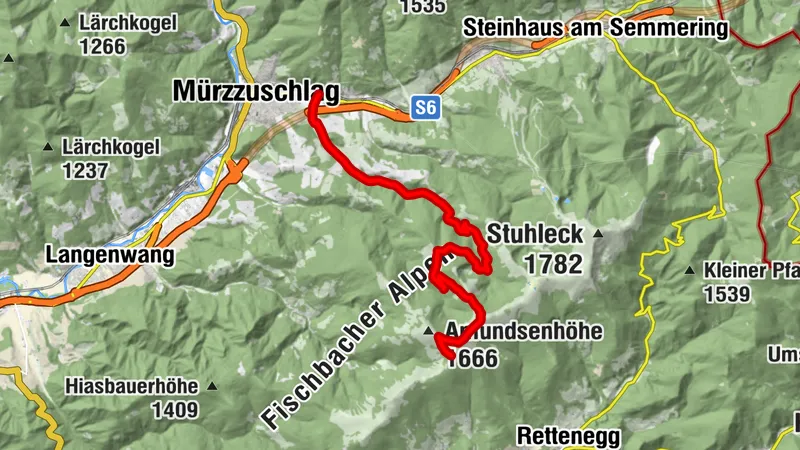 Windpark Pretul: Auersbach - Moschkogel - Roseggerhaus
