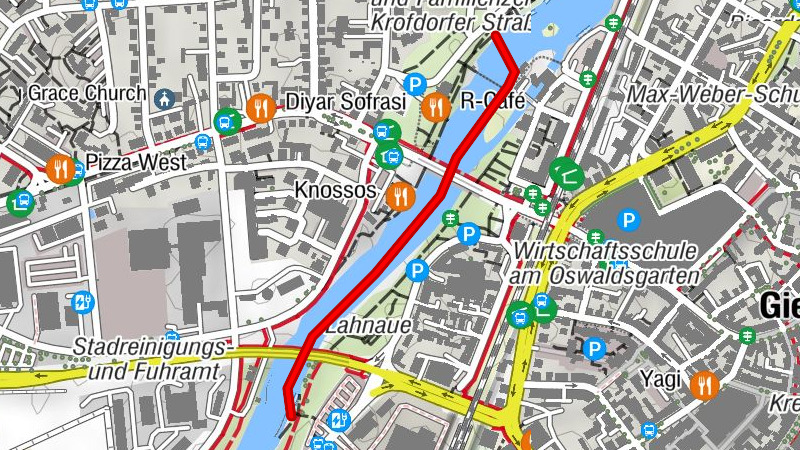 Kanu-Fluss Lahn 05. Etappe Gießen-Zentrum bis Gießen-Stadtwerke