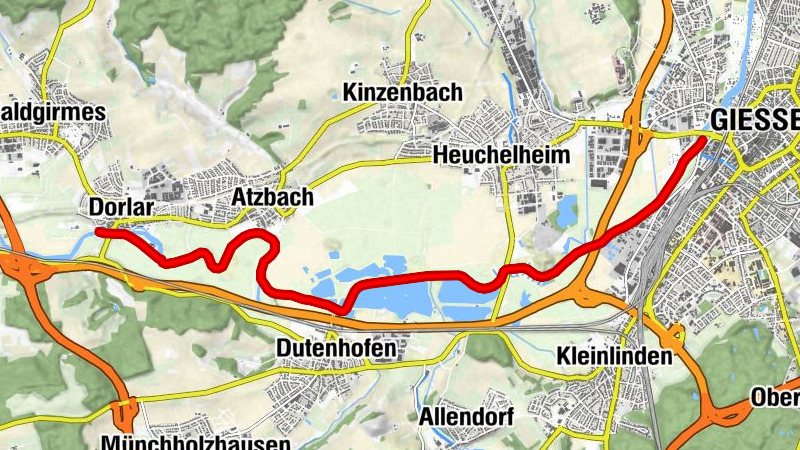 Kanu-Fluss Lahn 06. Etappe Gießen-Stadtwerke bis Lahnau-Dorlar