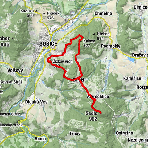 Sušice III - Sedlo - Kalovy - Sušice