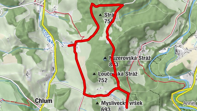 Dolejší Krušec - Stráž - Loučová - Prostřední Krušec