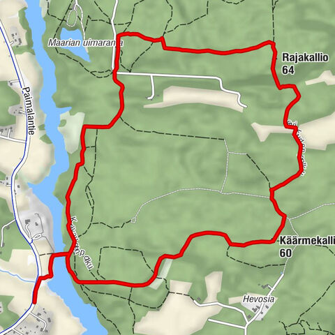 Paimala - Rajakallio - Käärmekallio - Tasto