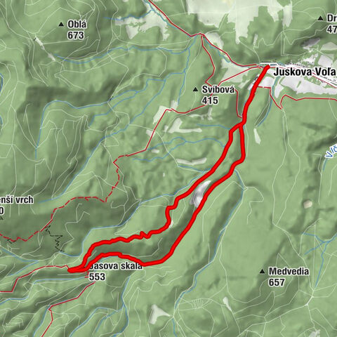 Juskova Voľa - Do banského potoka - Jasova skala