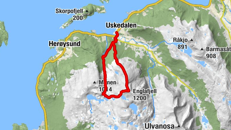 Uskedalen - Svidhaugen - Englafjell - Såta