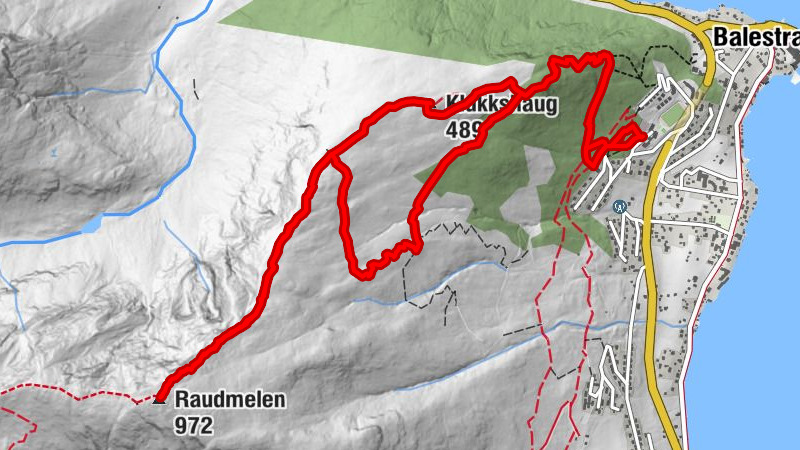 Kreklingen - Orrabenken - Klukkshaug - Raudmelen