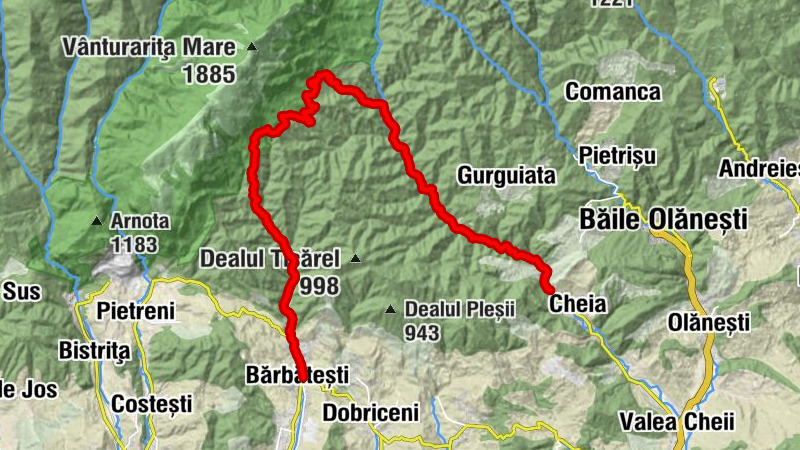Bărbătești - Cotul Malului - Schitul Iezeru - Băile Olănești