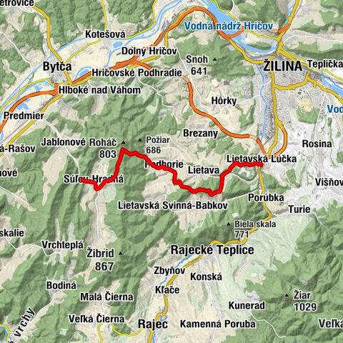 Lietavská Lúčka - Cibuľník - Evanjelický a. v. kostol - Súľov-Hradná