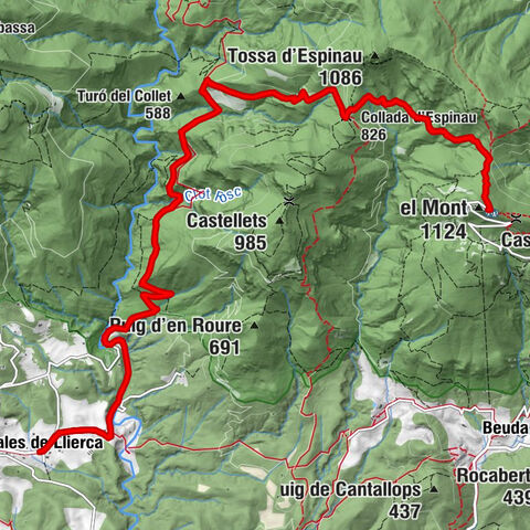 Sant Martí - Collada d'Espinau - Santuari de la Mare de Déu del Mont - el Mont