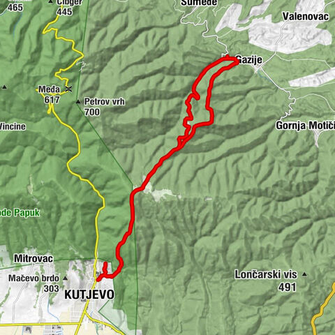 Kutjevo - Izvor Dobra voda - Gazije - Planinska kuća Tivanovo