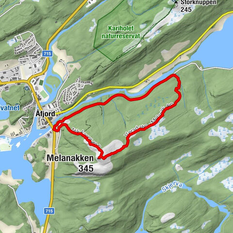 Åfjord - Årnes - Melanakken - Støvelfossen