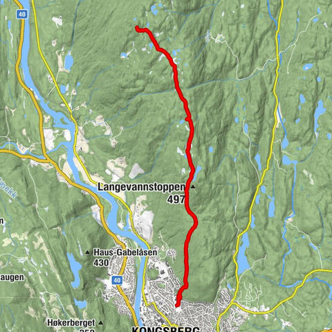 Kongsberg - Raumyr - Langevannstoppen - Skjenåsknatten