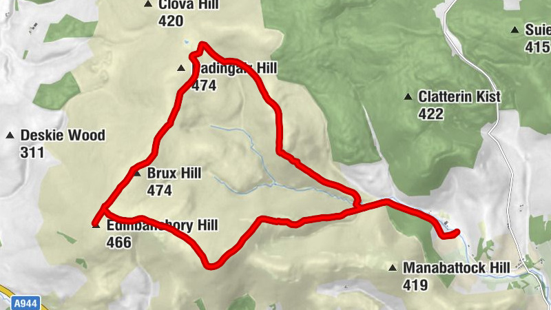 Aberdeenshire - Lord Arthur's Hill - Edinbanchory Hill - Brux Hill