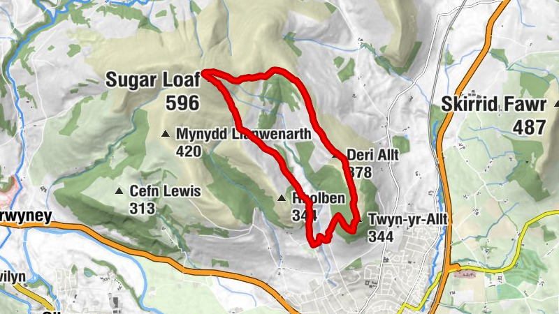 Llantilio Pertholey - Deri Allt - Sugar Loaf - Crucorney