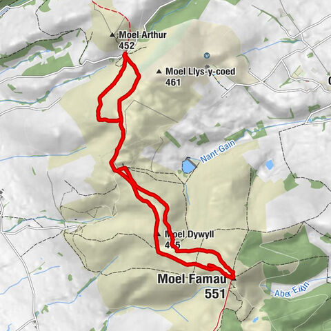 Cilcain - Moel Dywyll - Moel Famau - Jubilee Tower