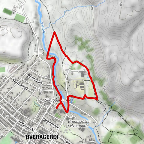 Hveragerði - Reykjafoss - Varmá - Hveragerðisbær
