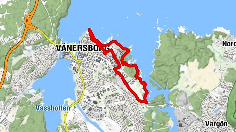 Skräcklan - Lyckhem - Huvudnäs - Holmängen - Vänersborg
