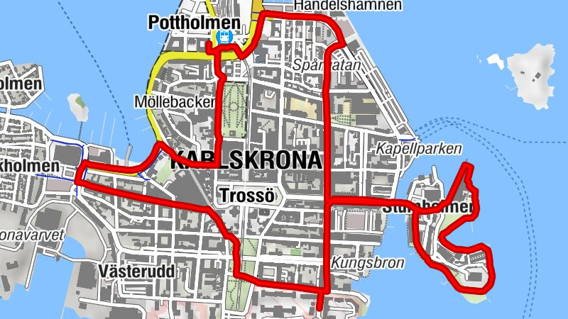 Pottholmen - Karlskrona - Trossö - Stumholmen