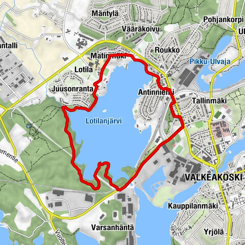 Matinmäki - Lotila - Juusonranta - Valkeakoski