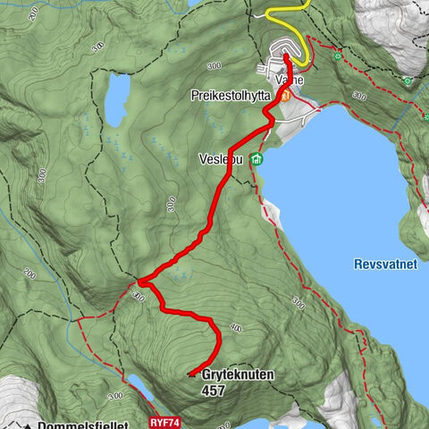 Strand - Vatne - Preikestolhytta - Gryteknuten