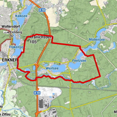 Altbuchhorst - Erkner - Kranichsberg - Woltersdorf
