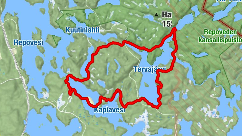 Lapinsalmen sisäänkäynti - Katajajärvi - Lojukoski varauskota - Talas