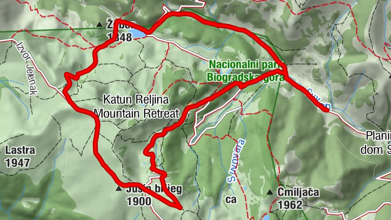 Katun Suvodo (Šekularci) - Jusin brijeg - Crna glavica - Katun Reljina Mountain Retreat