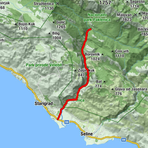 Marasovići - Katići - Lugarnica Sumarska Kuca - Planinarski dom Paklenica