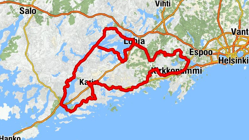 Björsby - Karjalohjan kirkko - Vesitorninmäki - Maila