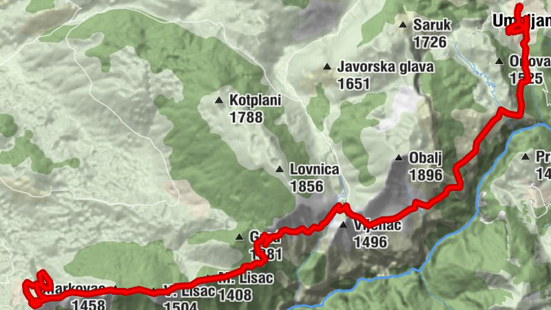 Umoljani - V. Lisac - Markovac - Grad Konjic