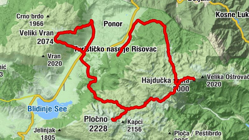 Hajdučke Vrleti - Veliki Vran - Pločno - Restoran "Staza" - Ski "Bar"