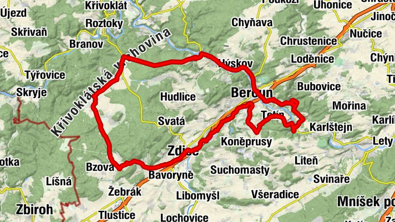 Srbsko - U Krobiána - Beroun - Zdice