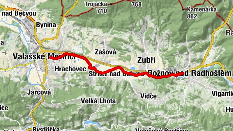 Rožnov pod Radhoštěm - Zubří - Valašské Meziříčí