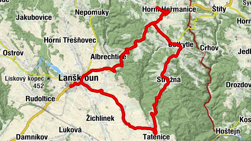 Lanškroun - Vlčí vrch - Pastvina - Kostel sv. Anny