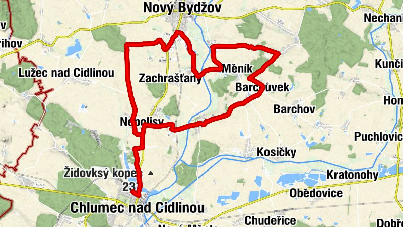 Chlumec nad Cidlinou - Nepolisy - Nový Bydžov