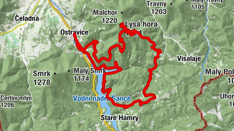 Ostravice - Kobylanka - Lysá hora - Hoserka