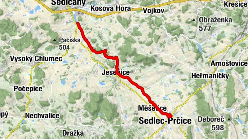 Prčice - Sedlec-Prčice - Měšetice - Nejsvětější Trojice
