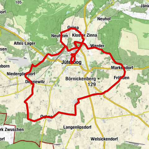 Niedergörsdorf - Jüterbog - Dorfkirche Grüna - Kloster Zinna