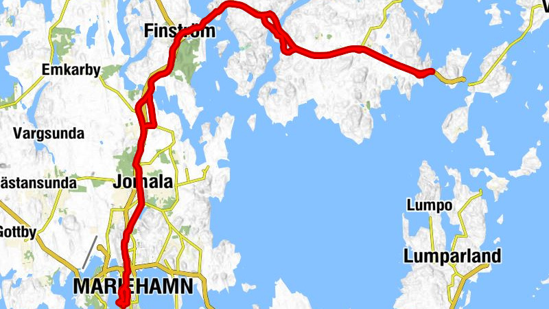 Främmanberg - Mariehamn - Jomala - S:t Görans kyrka